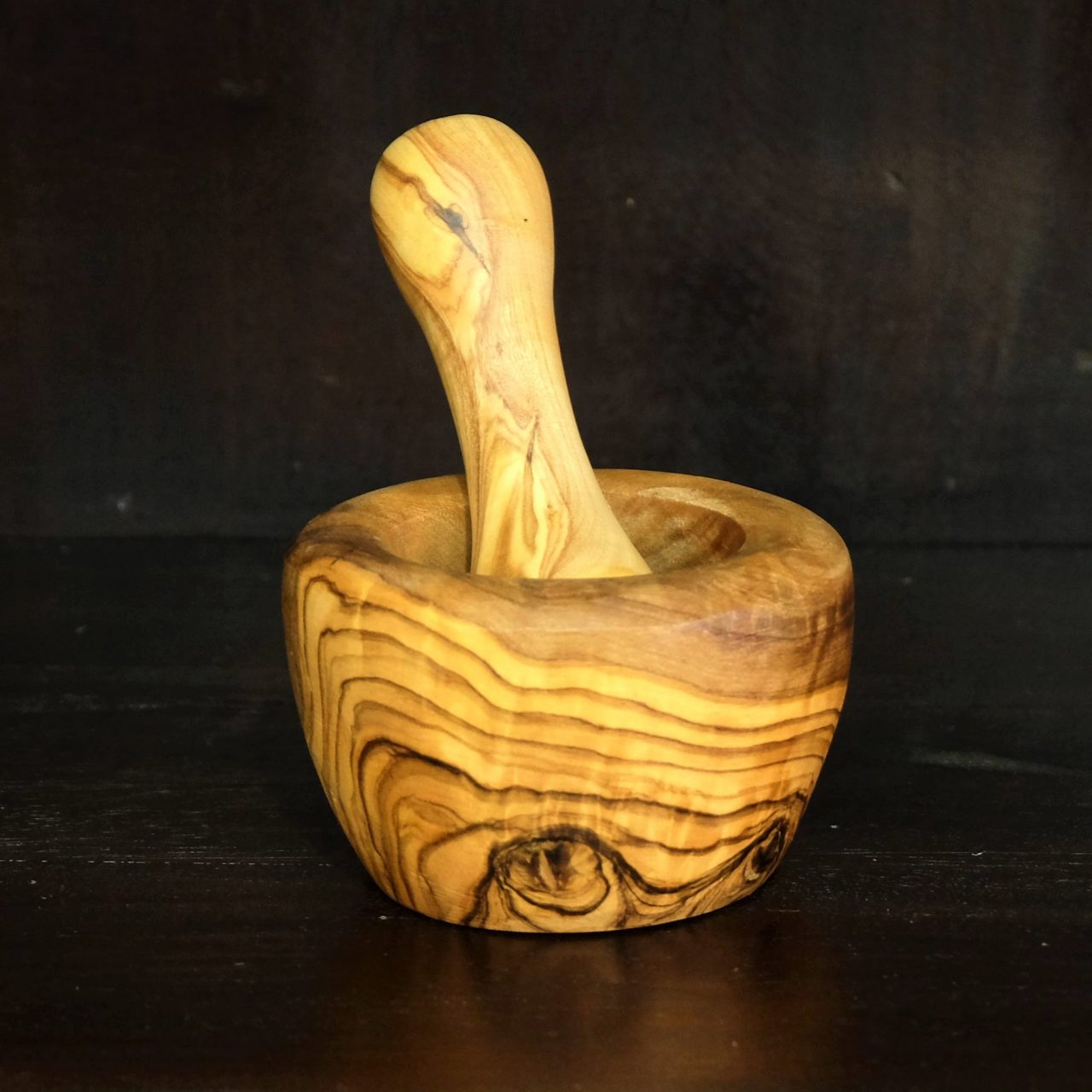 Mortier Et Pilon En Bois D'olivier - Naturel - Occasion